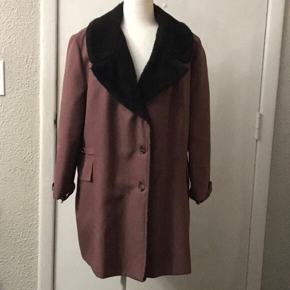 Vintage Union ILGWU Pink/Brown Trenchcoat Made in the USA Classic Grandmacore - Picture 1 of 14